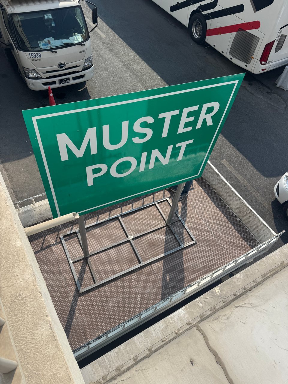 Muster point sign