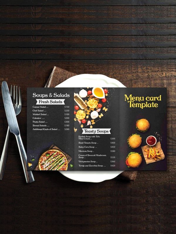 Menu Card illustrative product example