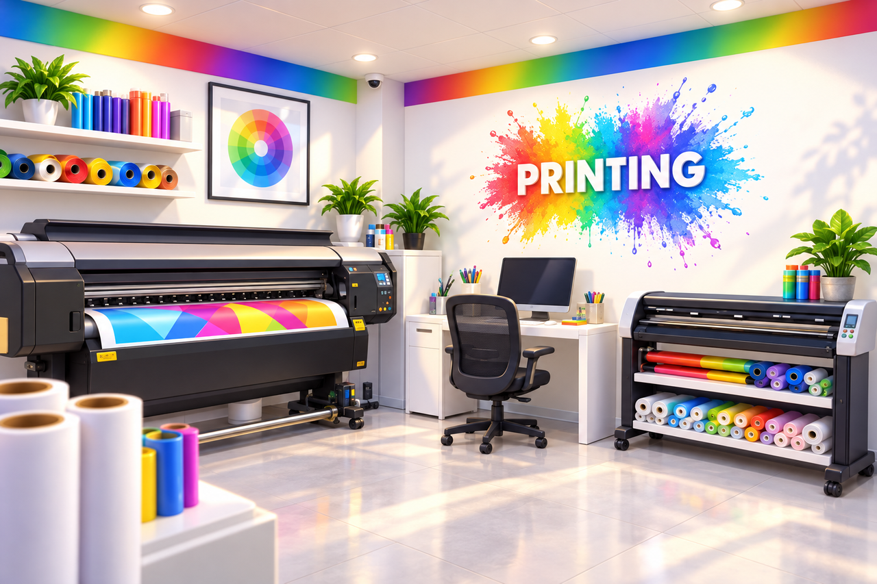 Printing workshop — animated illustration
